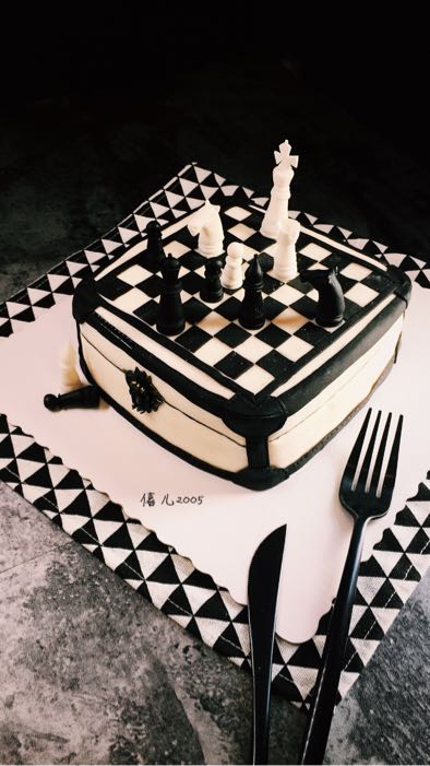 美食诉心情#国际象棋棋格蛋糕
